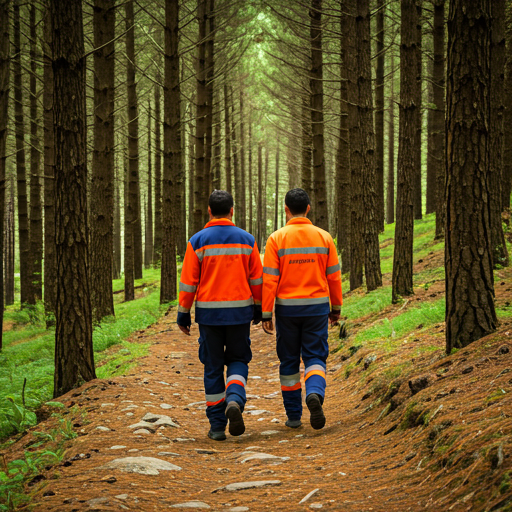 Voluntarios de Protección Civil en labores de vigilancia